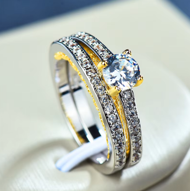 Golden Radiance Zircon Engagement Ring