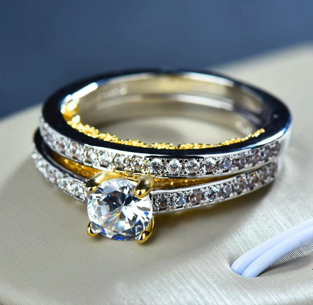 Golden Radiance Zircon Engagement Ring