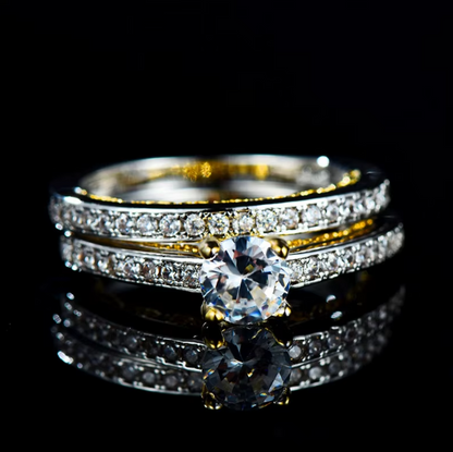 Golden Radiance Zircon Engagement Ring