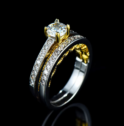 Golden Radiance Zircon Engagement Ring