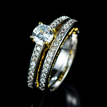 Golden Radiance Zircon Engagement Ring