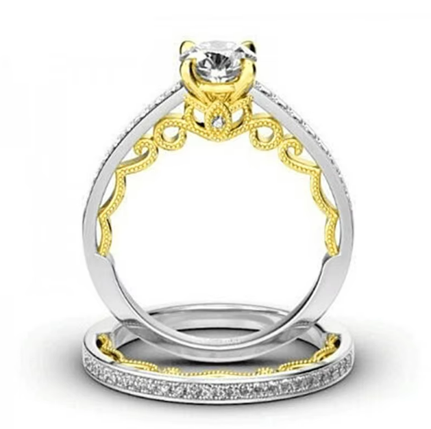 Golden Radiance Zircon Engagement Ring