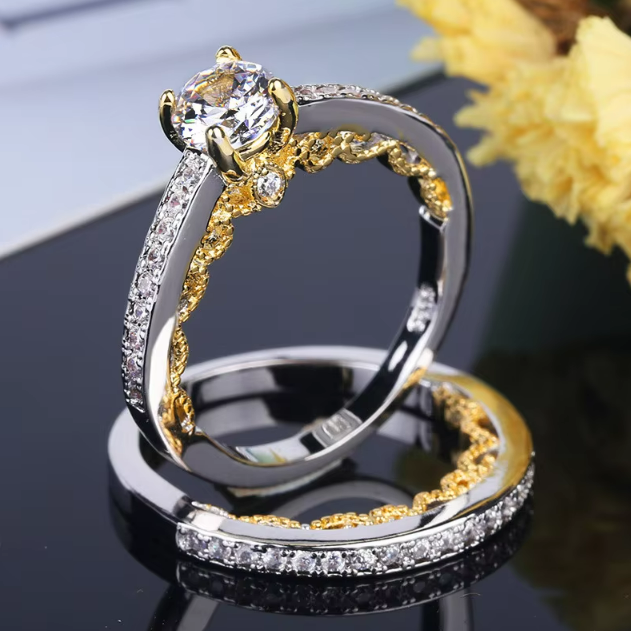 Golden Radiance Zircon Engagement Ring