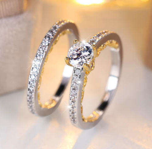 Golden Radiance Zircon Engagement Ring