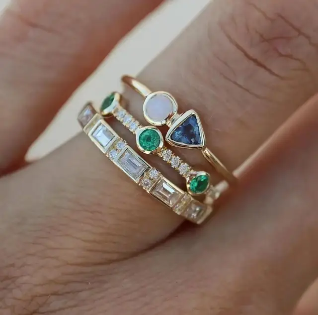 Aurora Opal Stacking Rings