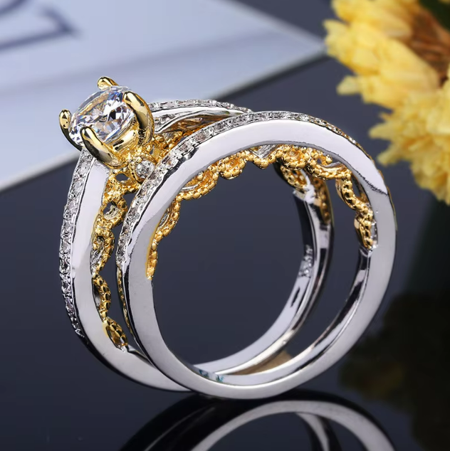 Golden Radiance Zircon Engagement Ring