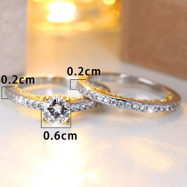 Golden Radiance Zircon Engagement Ring