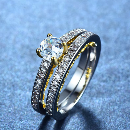 Golden Radiance Zircon Engagement Ring