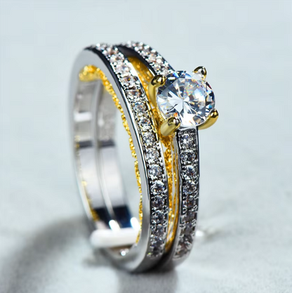 Golden Radiance Zircon Engagement Ring