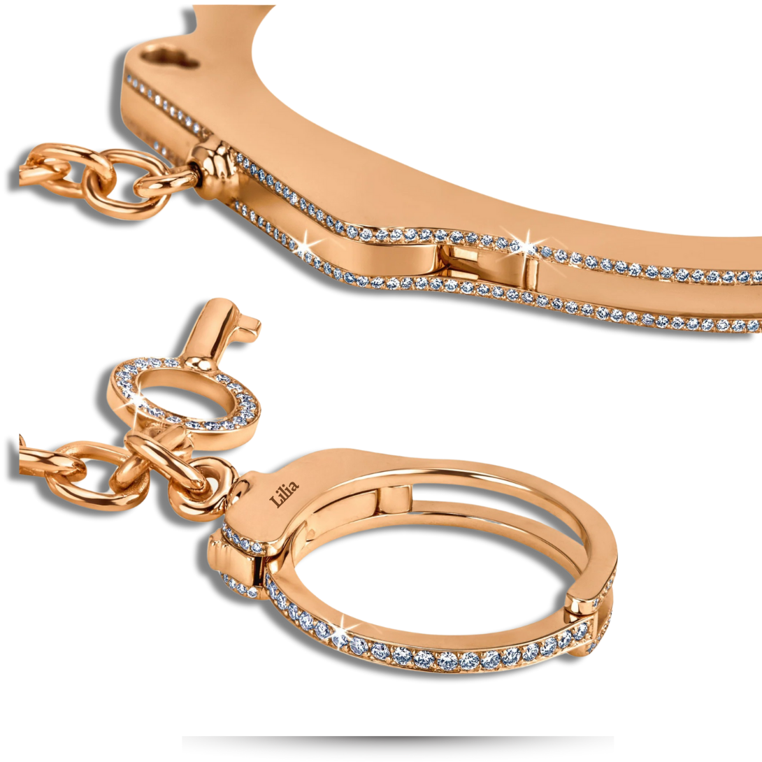 Love Lockdown Diamond Wristlet in Rose Gold