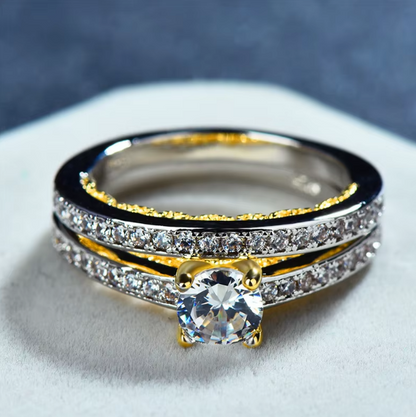 Golden Radiance Zircon Engagement Ring