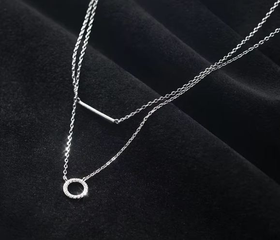 Sterling Silver Layered Pendant Necklace Collection