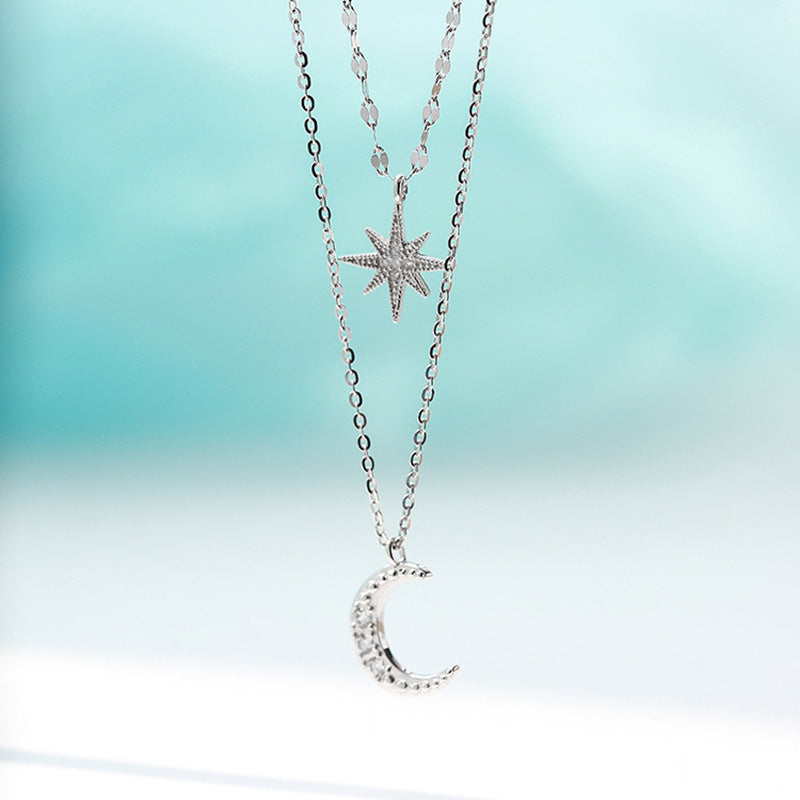 Celestial Elegance Moon & Stars Necklace