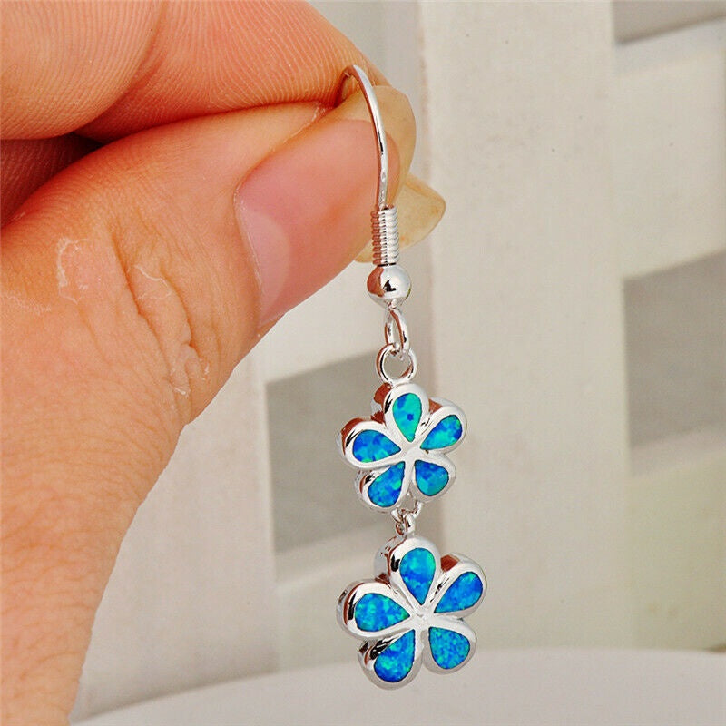 Opal Blossom Drop Earrings