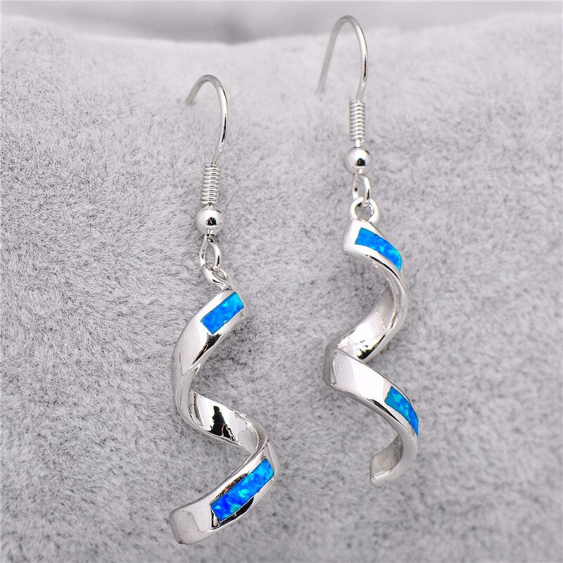 Celestial Wave Blue Opal Earrings