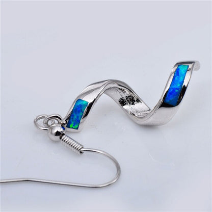 Celestial Wave Blue Opal Earrings