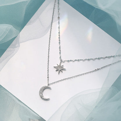 Celestial Elegance Moon & Stars Necklace