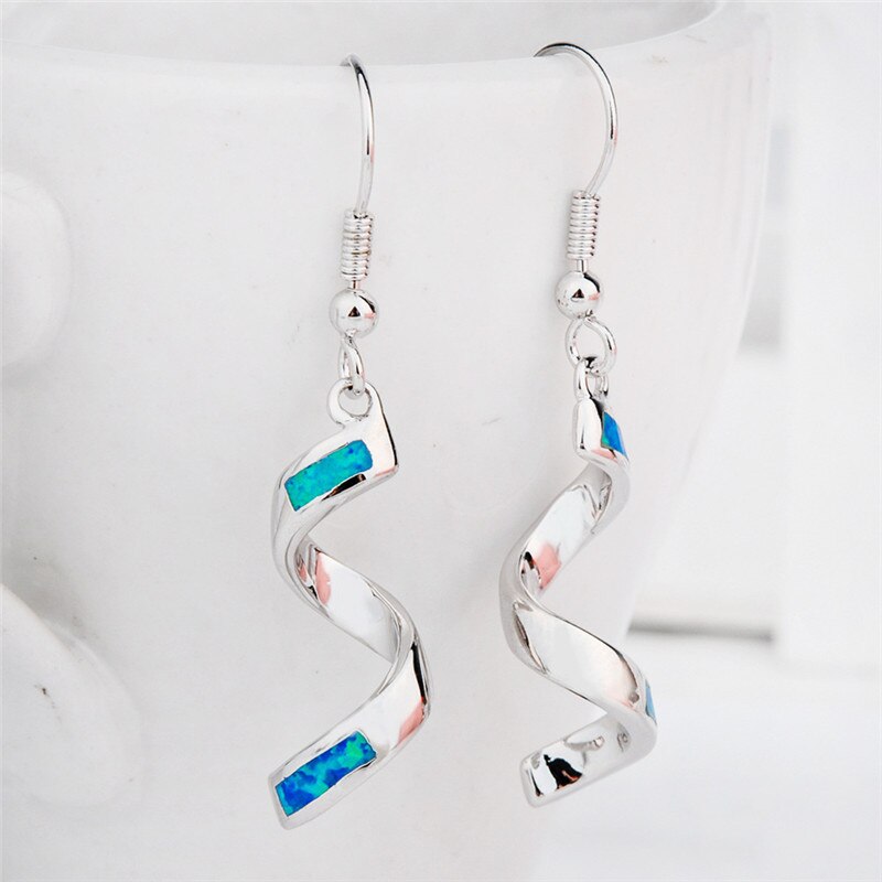 Celestial Wave Blue Opal Earrings