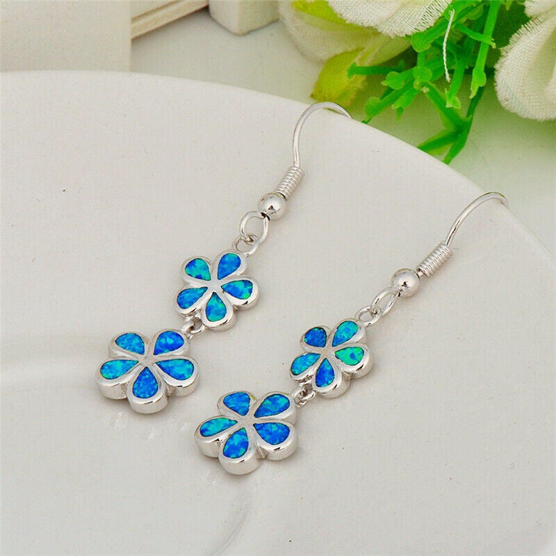 Opal Blossom Drop Earrings