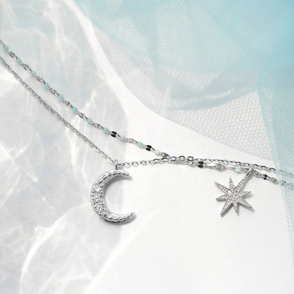 Celestial Elegance Moon & Stars Necklace