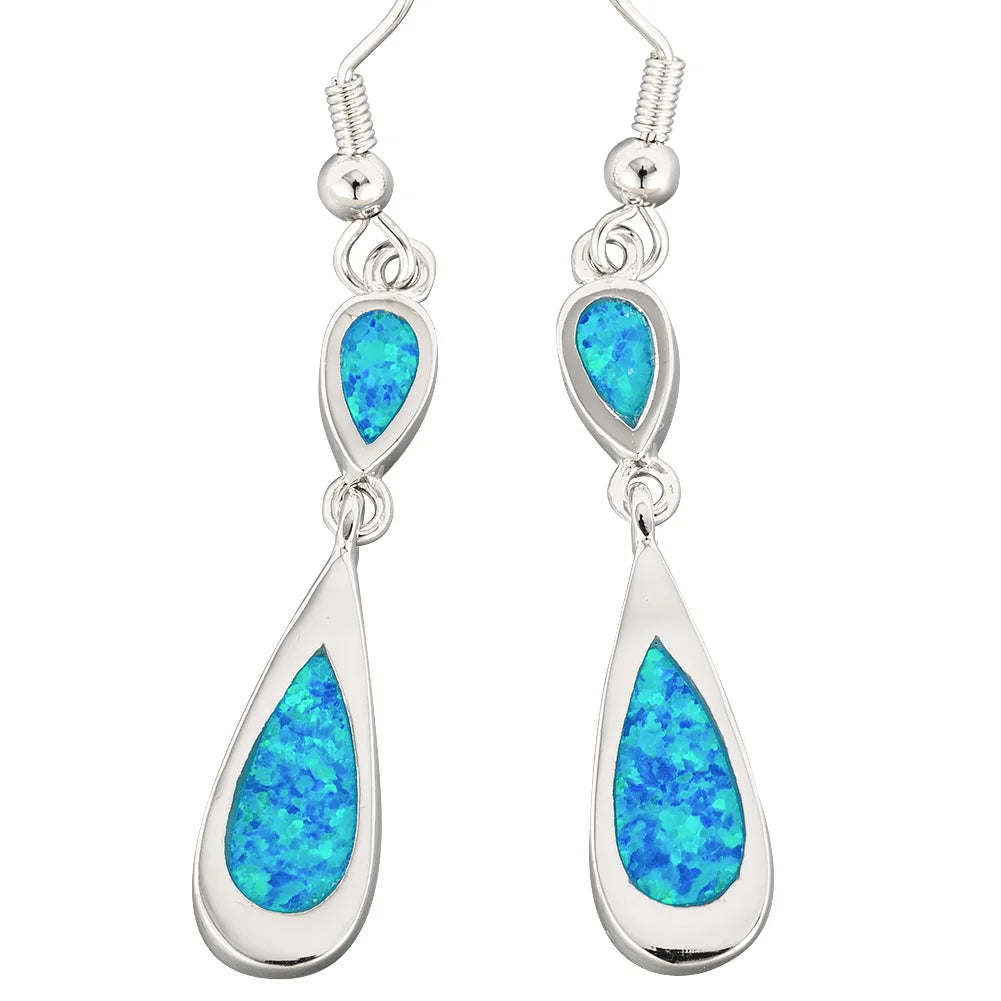 Ocean's Embrace Teardrop Opal Earrings