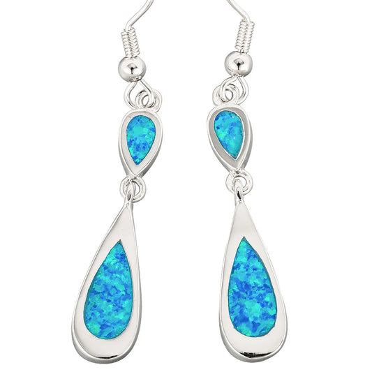 Ocean's Embrace Teardrop Opal Earrings