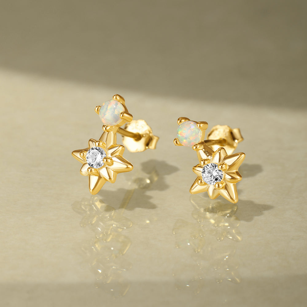 Opal Essence Gold Earrings