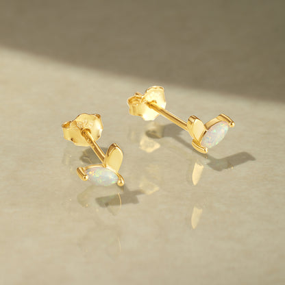 Opal Essence Gold Earrings