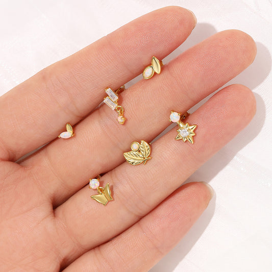 Opal Essence Gold Earrings