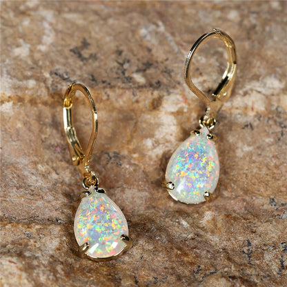 Opal Drop Elegance Earrings