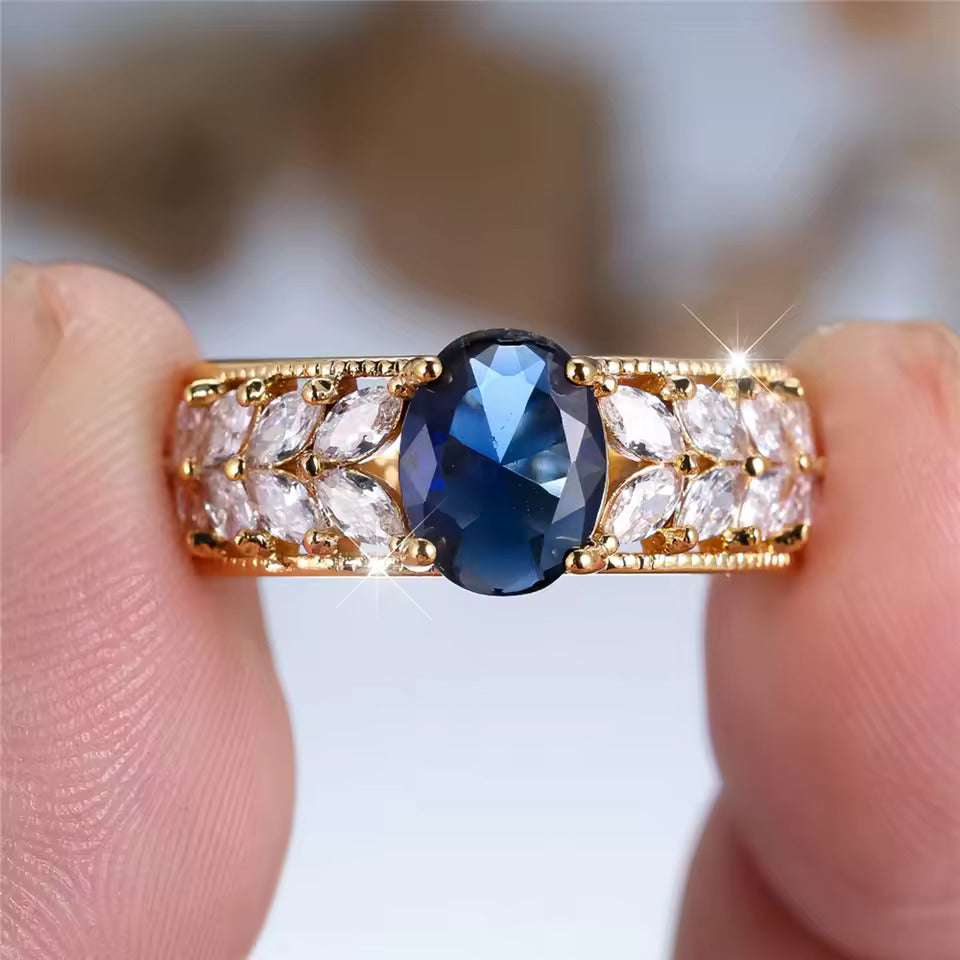 White & Blue Zircon Ring