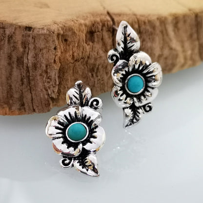 Bohemian Blossom Blue Opal Earrings