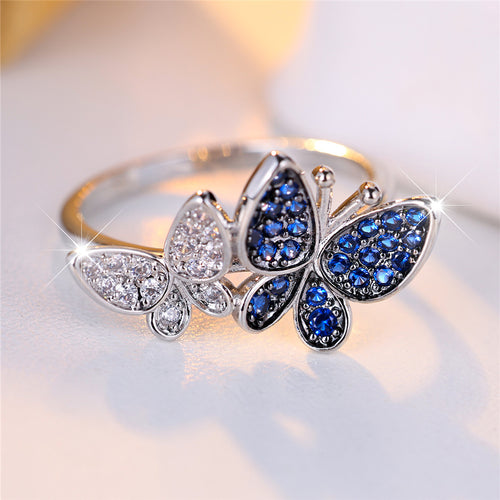 Vintage Butterfly Zircon Ring