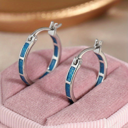 Ocean's Embrace Opal Hoop Earrings