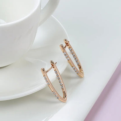 Radiance V-Shape Hoop Earrings