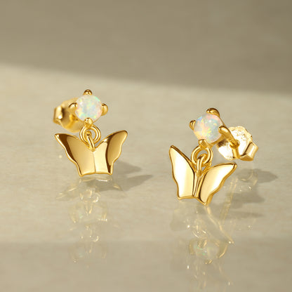 Opal Essence Gold Earrings