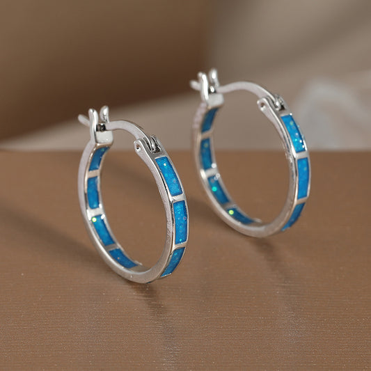 Ocean's Embrace Opal Hoop Earrings