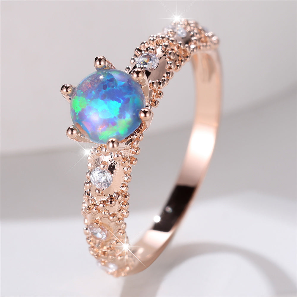 Blue Opal Heritage Ring