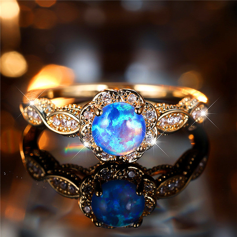 Blue Opal Luxe Engagement Ring