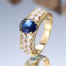 White & Blue Zircon Ring