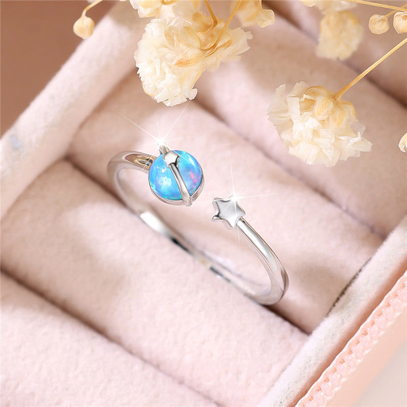 Opal Glow Adjustable Ring