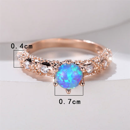 Blue Opal Heritage Ring