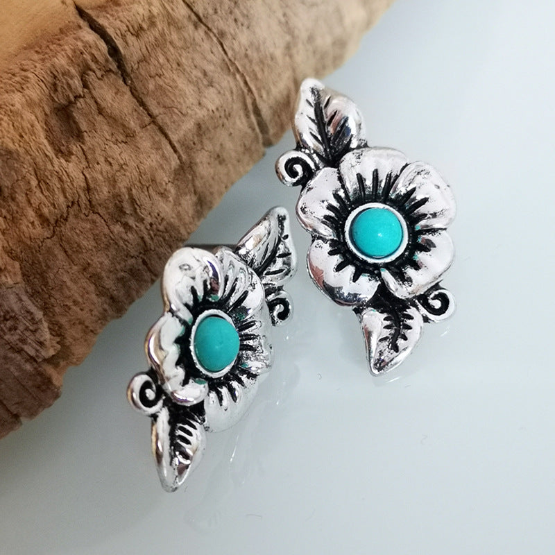 Bohemian Blossom Blue Opal Earrings