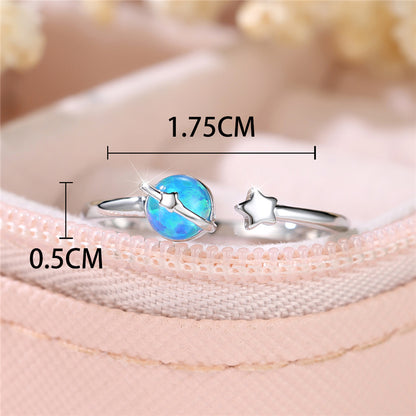 Opal Glow Adjustable Ring