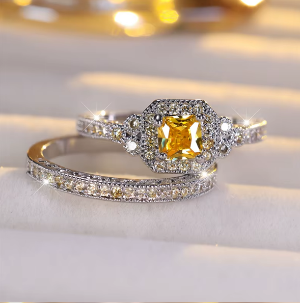 Golden Radiance Zircon Ring