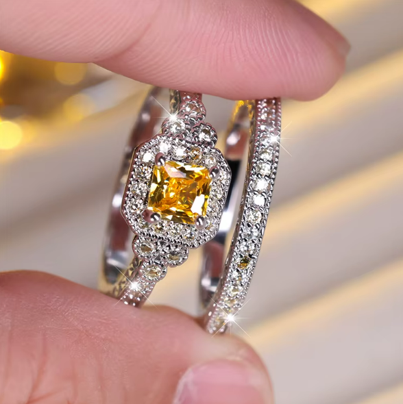 Golden Radiance Zircon Ring