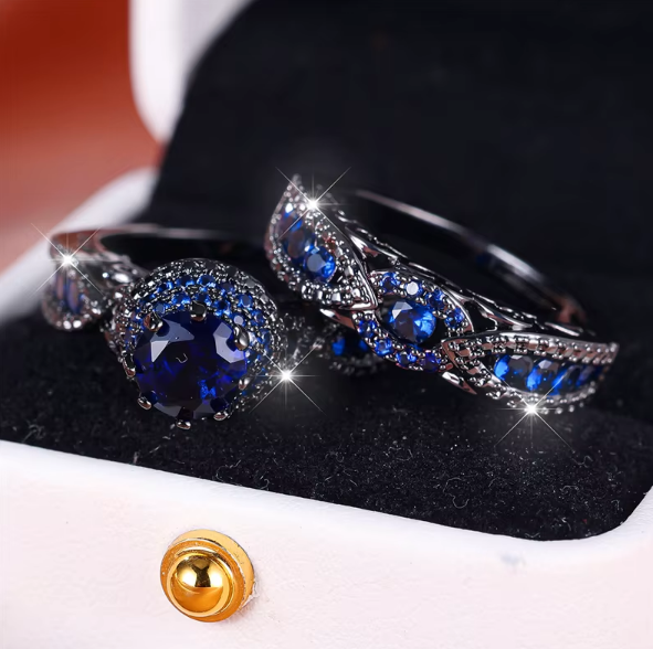 Eternal Blue Zircon Ring Set