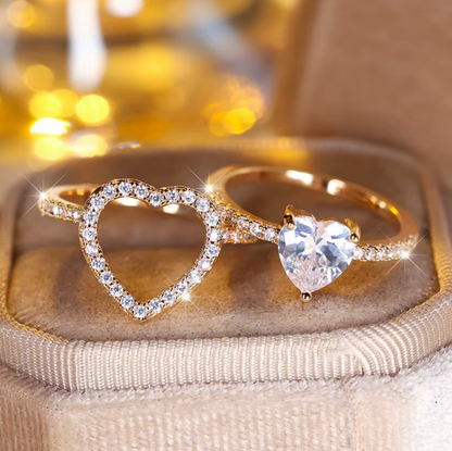 Timeless Heart Zircon Ring Set