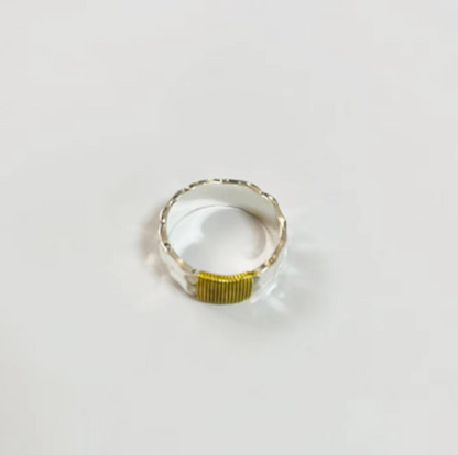 Golden Legacy Geometric Silver Ring