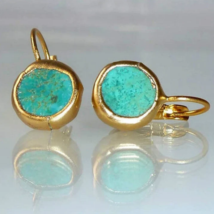 Eternal Serenity Turquoise Drop Earrings – Handmade Elegance